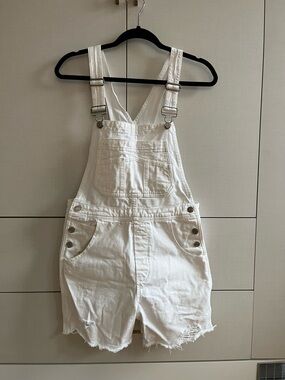 GAP White XXS Denim Short Overalls